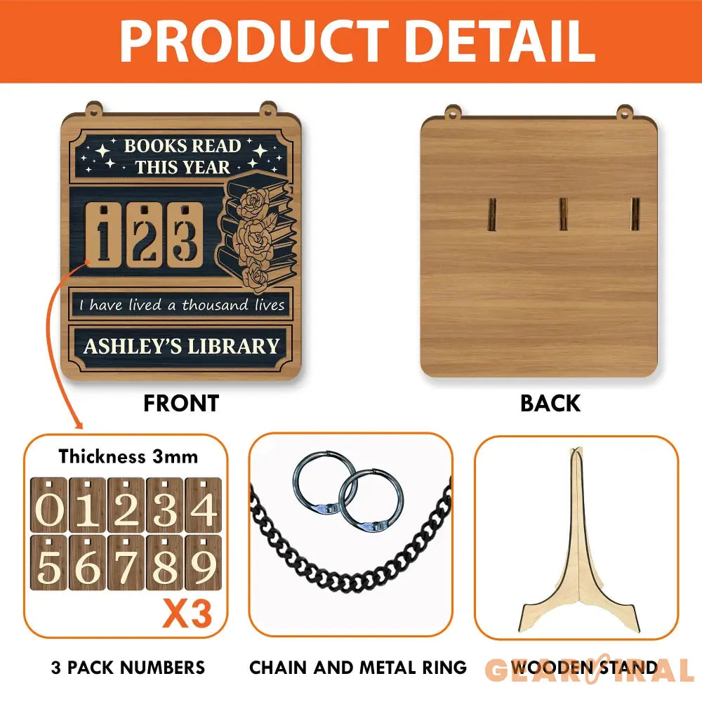 Vantage Book Tracker Sign, Custom Reading Goal Counter, Personalized Library Decor, Book Lover Gift, Reading Progress Display