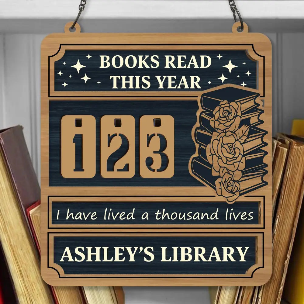 Vantage Book Tracker Sign, Custom Reading Goal Counter, Personalized Library Decor, Book Lover Gift, Reading Progress Display