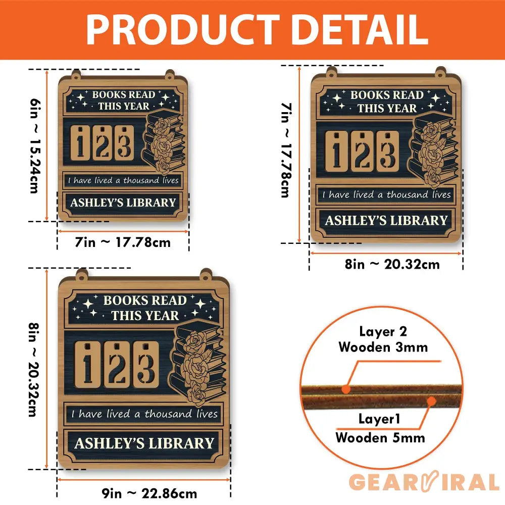 Vantage Book Tracker Sign, Custom Reading Goal Counter, Personalized Library Decor, Book Lover Gift, Reading Progress Display