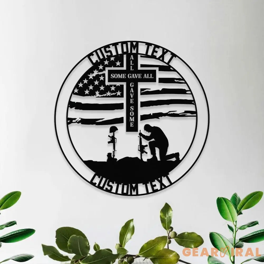 Veteran Metal Sign Custom Military Soldier Metal Memorial Stakes Personalized Veterans Military Grave Name Sign