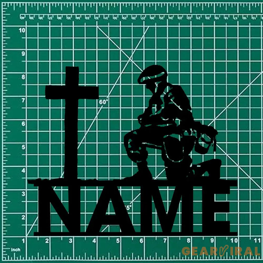 Veteran Metal Sign Custom Military Soldier Metal Memorial Stakes Personalized Veterans Military Grave Name Sign