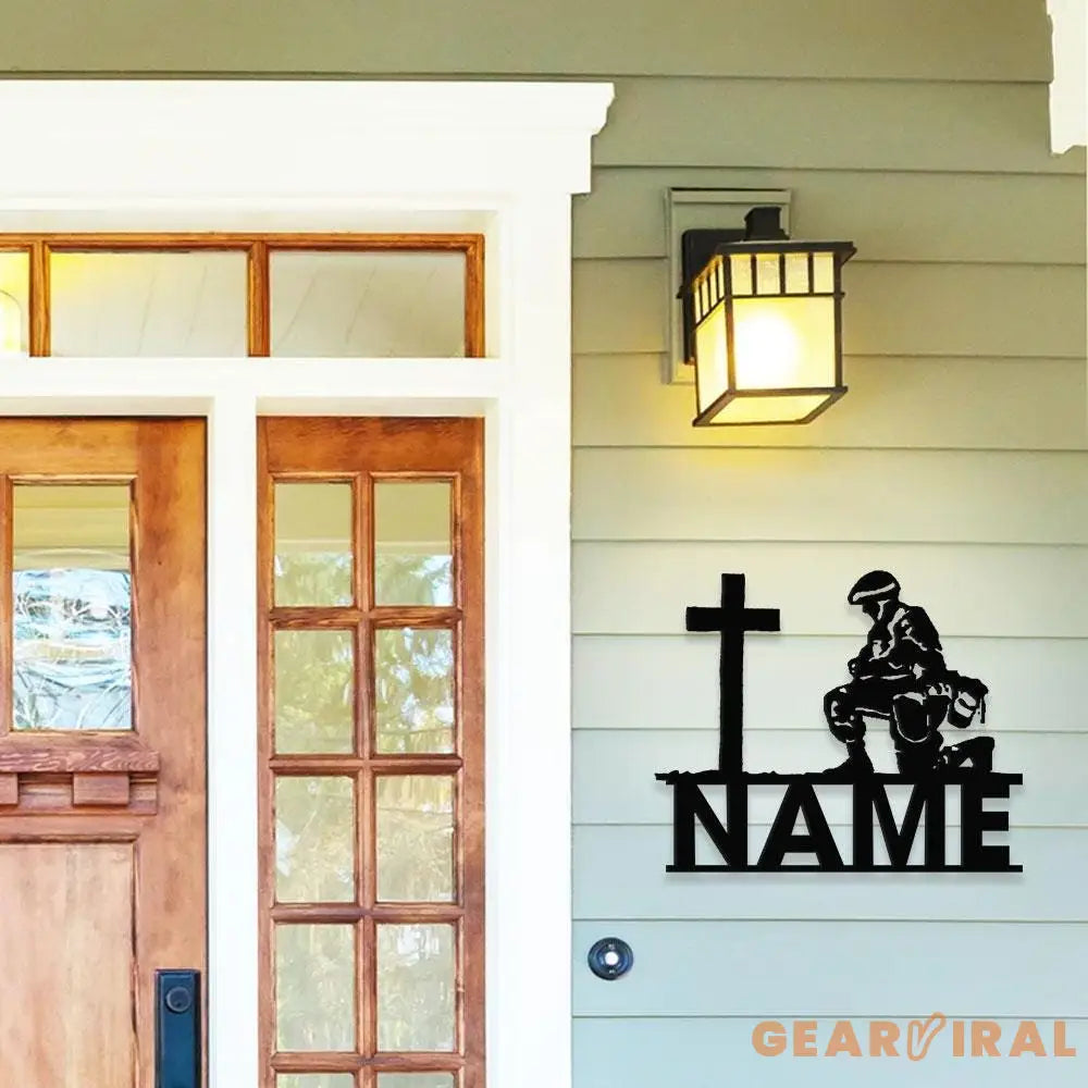 Veteran Metal Sign Custom Military Soldier Metal Memorial Stakes Personalized Veterans Military Grave Name Sign