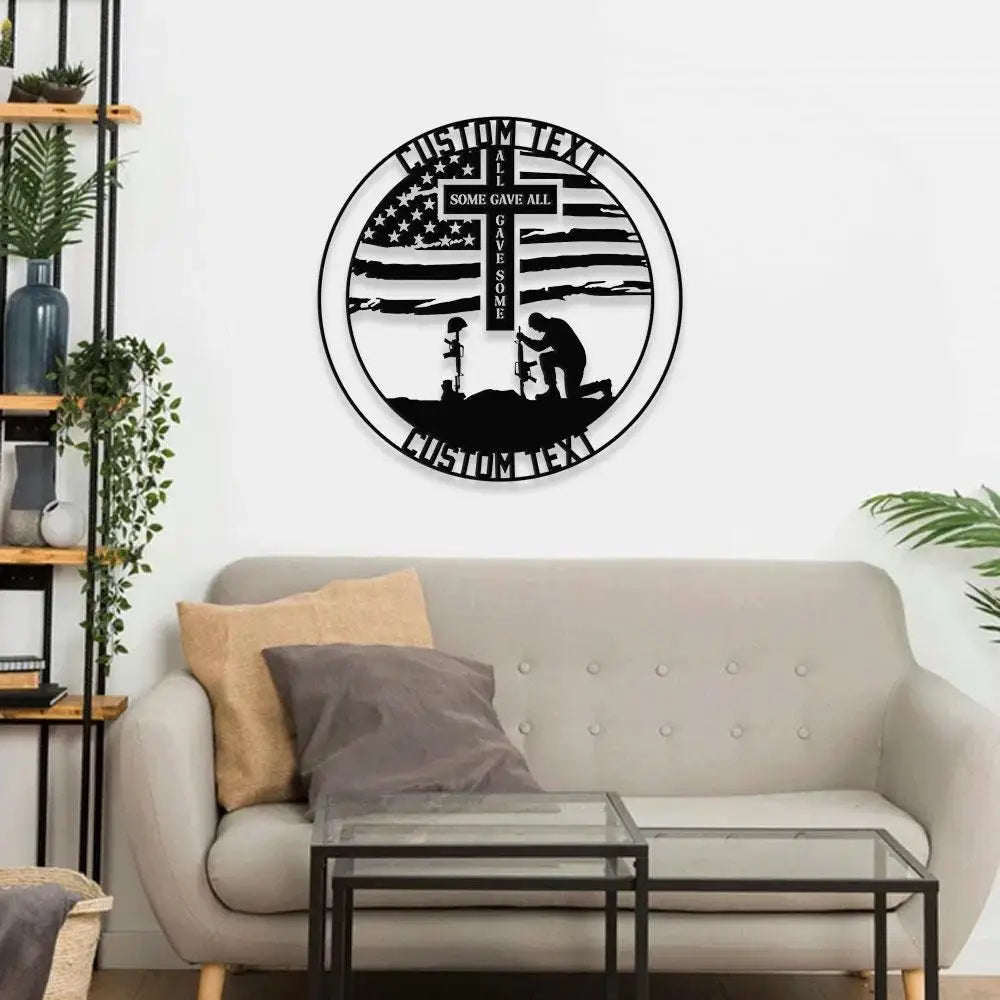 Veteran Metal Sign Custom Military Soldier Metal Memorial Stakes Personalized Veterans Military Grave Name Sign