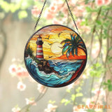 Vibrant Lighthouse Suncatcher Ornament Stained Glass Lighthouse Beach Home Decor Nautical Gift Housewarming Gift Ocean