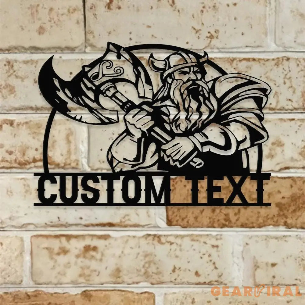 Viking Battle Axe Metal Sign - Premium Metal Sign - Monogram Metal Sign Personalized Family Name Led Metal Sign Wall