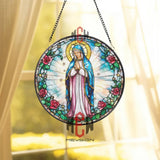 Virgin Mary Stained Glass Suncatcher Our Lady of Guadalupe Window Hanging Religious Glass Panel Catholic Gift Holy