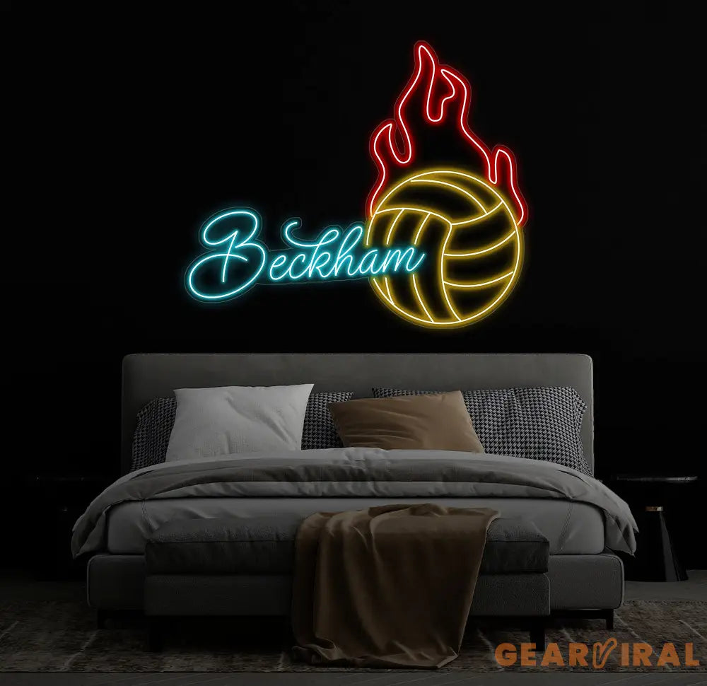 Volleyball Name Neon Sign Custom Volleyball Name Neon Sign Custom Personalized Name Sign Custom Kids Name Sign