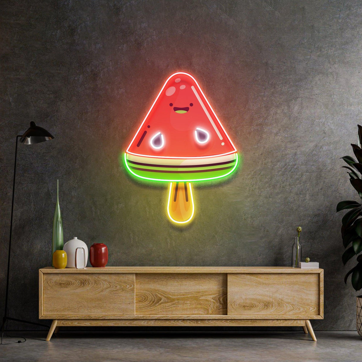 Water melon Popsicle Neon Acrylic Artwork