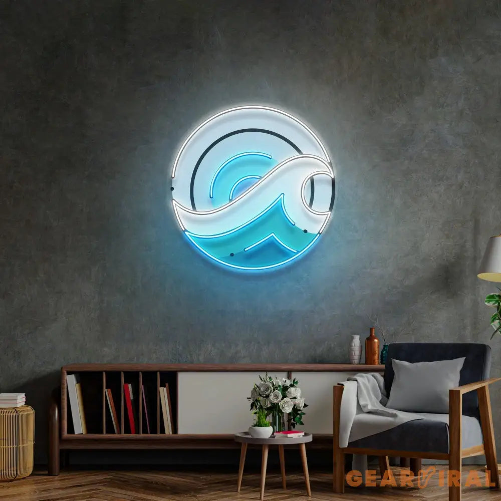 Wave Circle Led Neon Acrylic Artwork