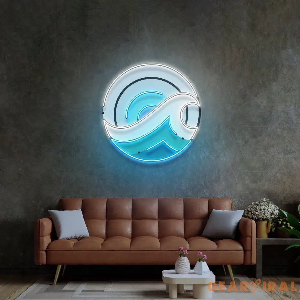 Wave Circle Led Neon Acrylic Artwork