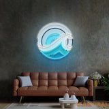 Wave Circle Led Neon Acrylic Artwork
