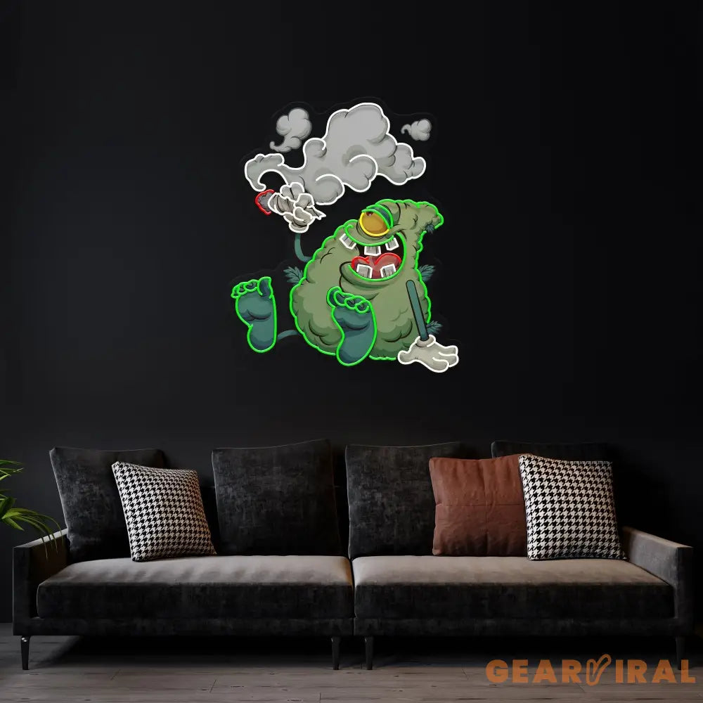 Weed Bud Cartoon Artwork Led Neon Sign Light