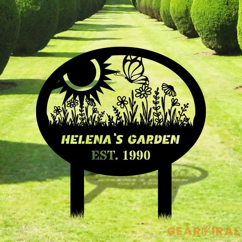 Welcom To My Garden Sign Custom Metal Sign - Garden Decor - Garden Metal Sign With Love | Personalize Garden Metal Sign