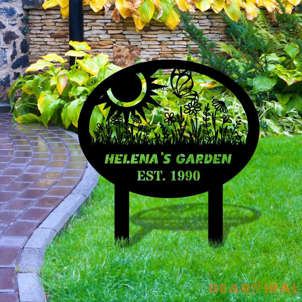 Welcom To My Garden Sign Custom Metal Sign - Garden Decor - Garden Metal Sign With Love | Personalize Garden Metal Sign