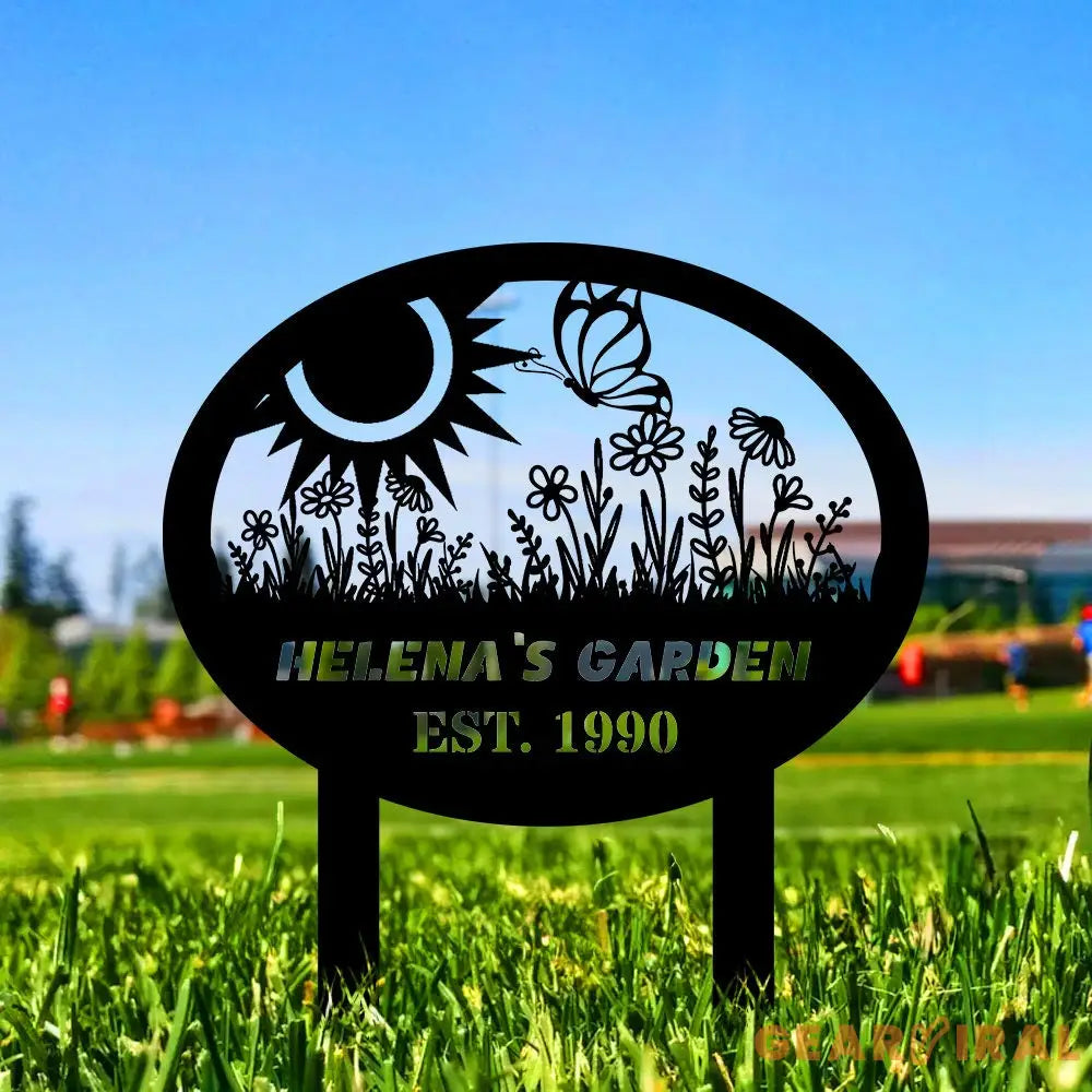 Welcom To My Garden Sign Custom Metal Sign - Garden Decor - Garden Metal Sign With Love | Personalize Garden Metal Sign