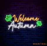 Welcome Autumn Neon Sign Custom Fall LED Neon Sign Autumn Neon Light Fall Party Garden Decor Autumn Home Wall Decor