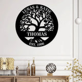 Welcome Family Custom Tree of Life Metal Sign - Personalized Wall Art - Custom Life Tree Door Hanging - Perfect Gift