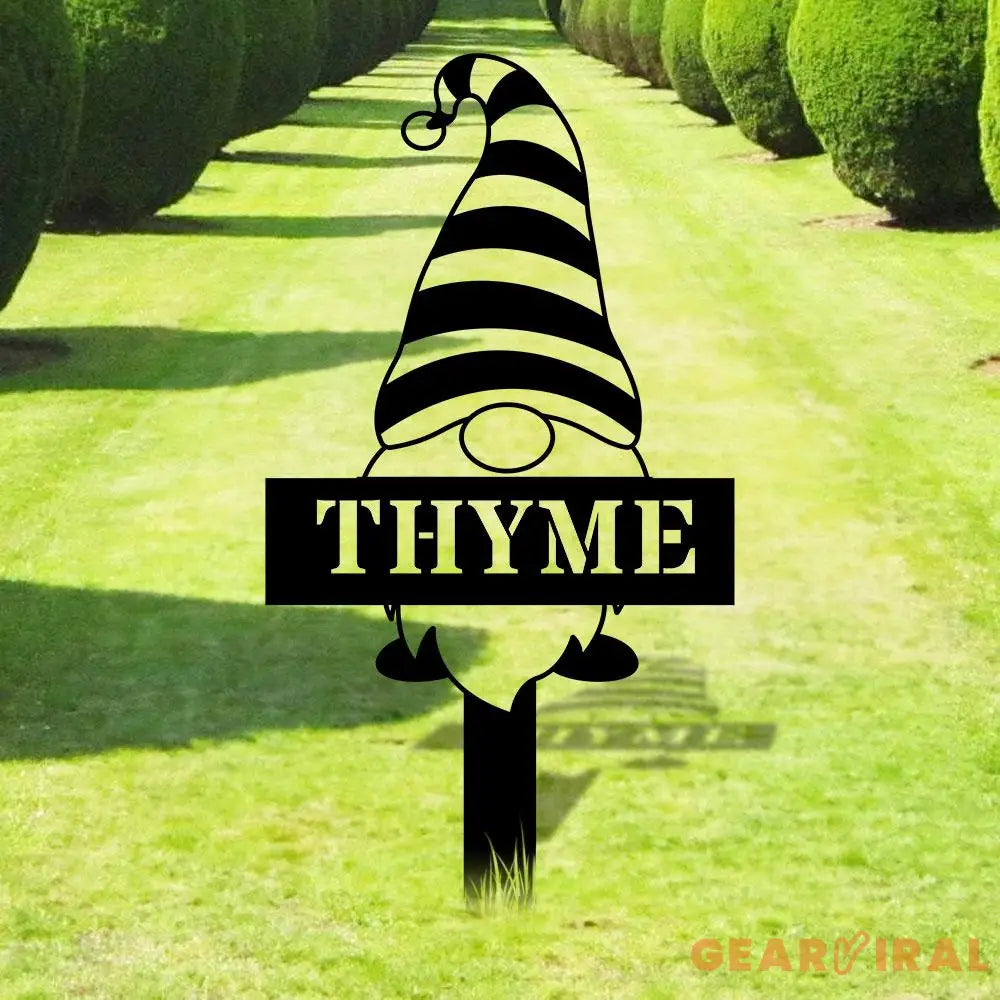 Welcome Garden Gnomes Custom Name Gartenschilder Garden Metal Stake Personalized Name Yard Sign Outdoor Door Garden