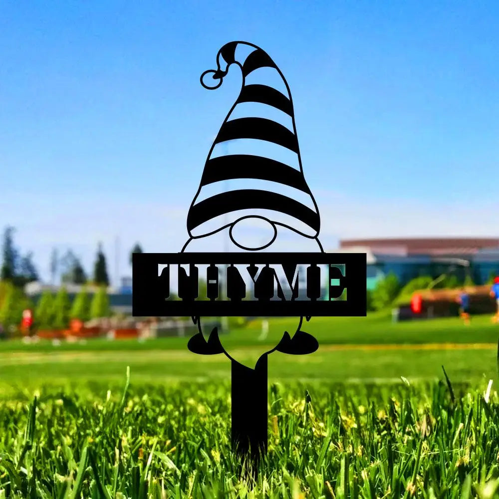 Welcome Garden Gnomes Custom Name Gartenschilder Garden Metal Stake Personalized Name Yard Sign Outdoor Door Garden