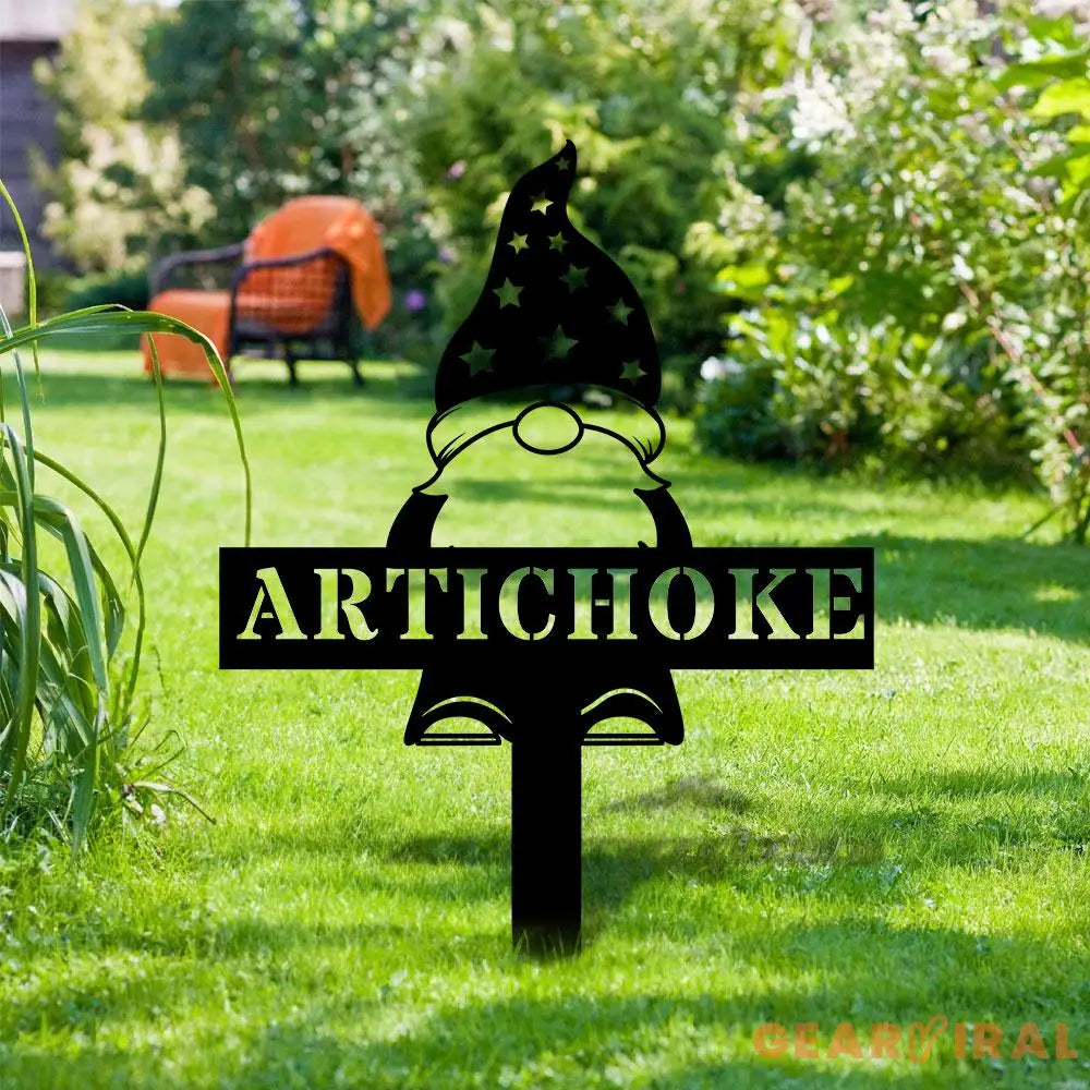 Welcome Garden Gnomes Custom Name Gartenschilder Garden Metal Stake Personalized Name Yard Sign Outdoor Door Garden