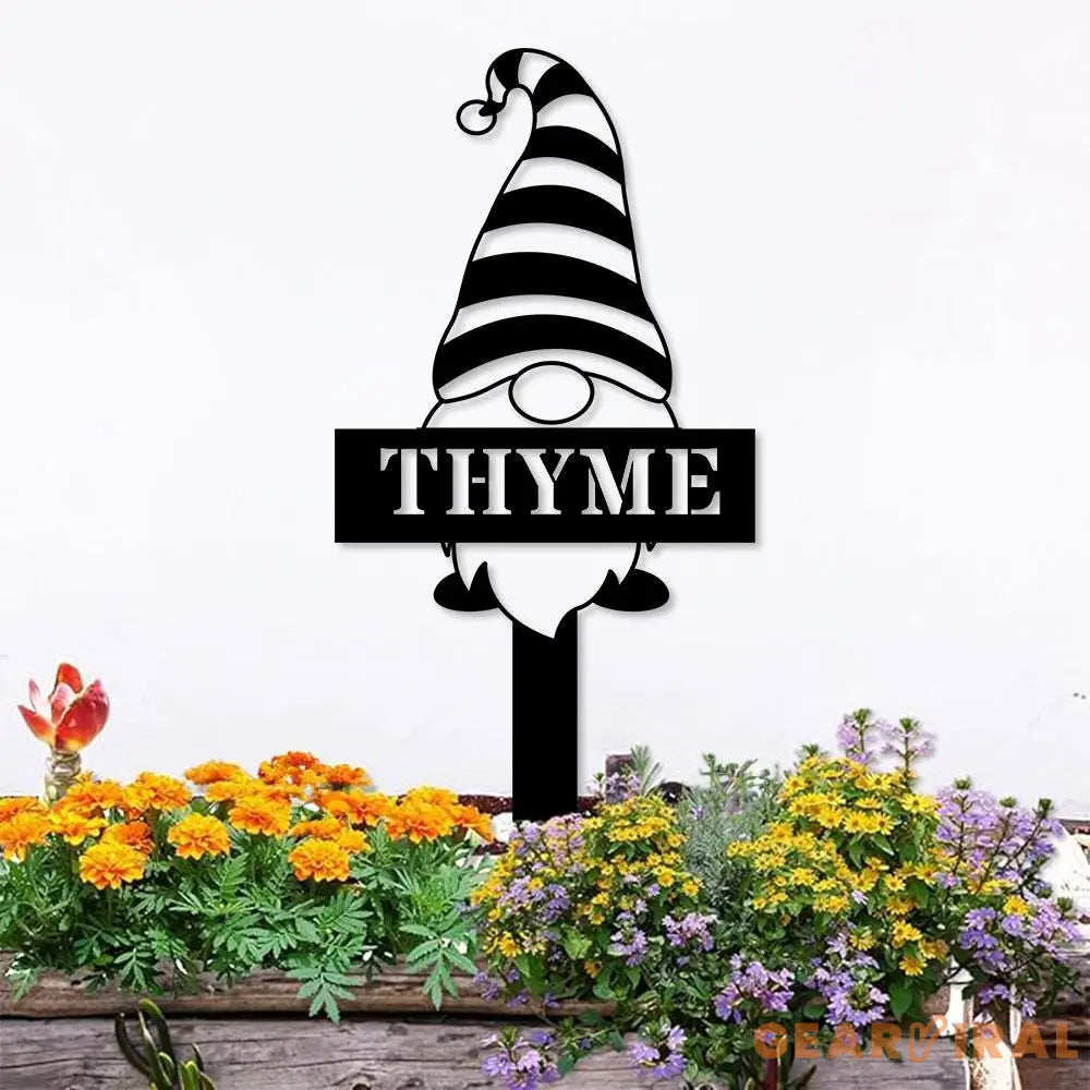 Welcome Garden Gnomes Custom Name Gartenschilder Garden Metal Stake Personalized Name Yard Sign Outdoor Door Garden