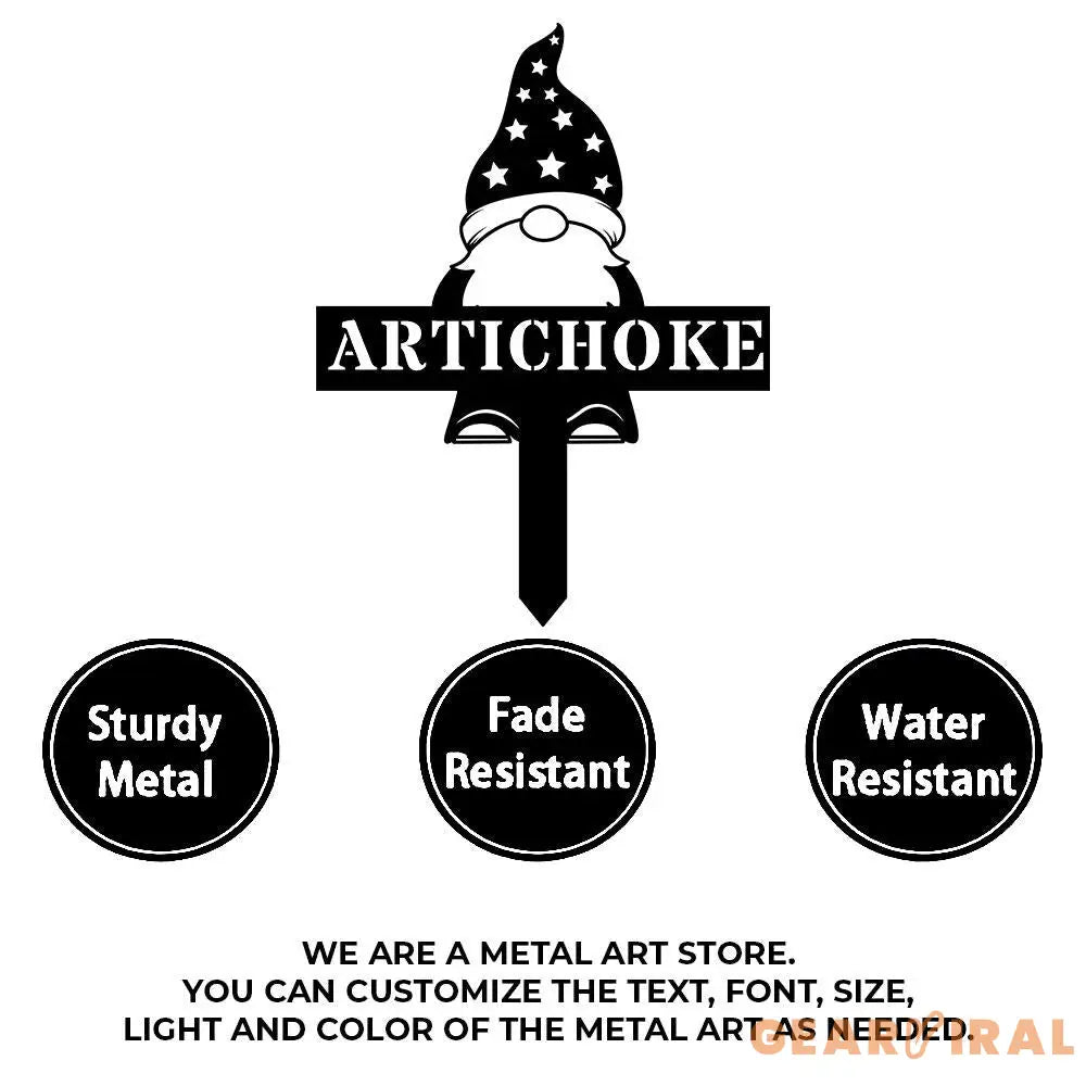 Welcome Garden Gnomes Custom Name Gartenschilder Garden Metal Stake Personalized Name Yard Sign Outdoor Door Garden