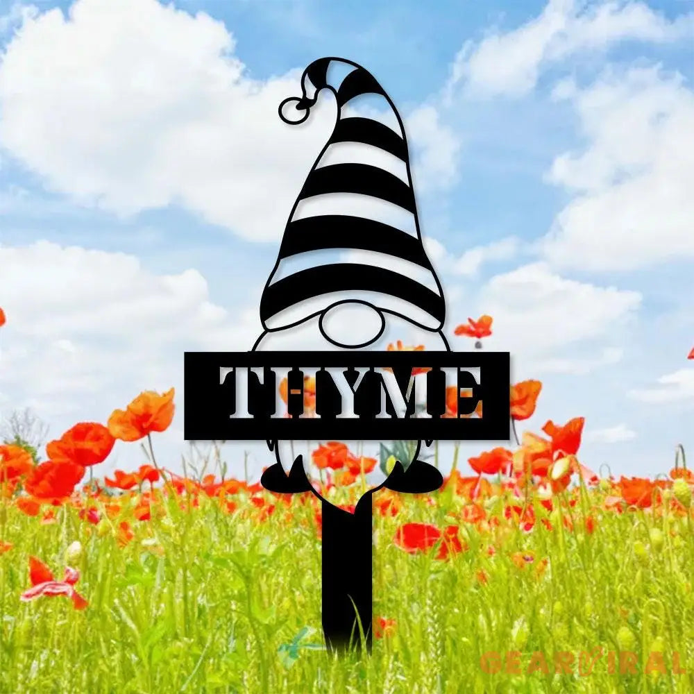 Welcome Garden Gnomes Custom Name Gartenschilder Garden Metal Stake Personalized Name Yard Sign Outdoor Door Garden