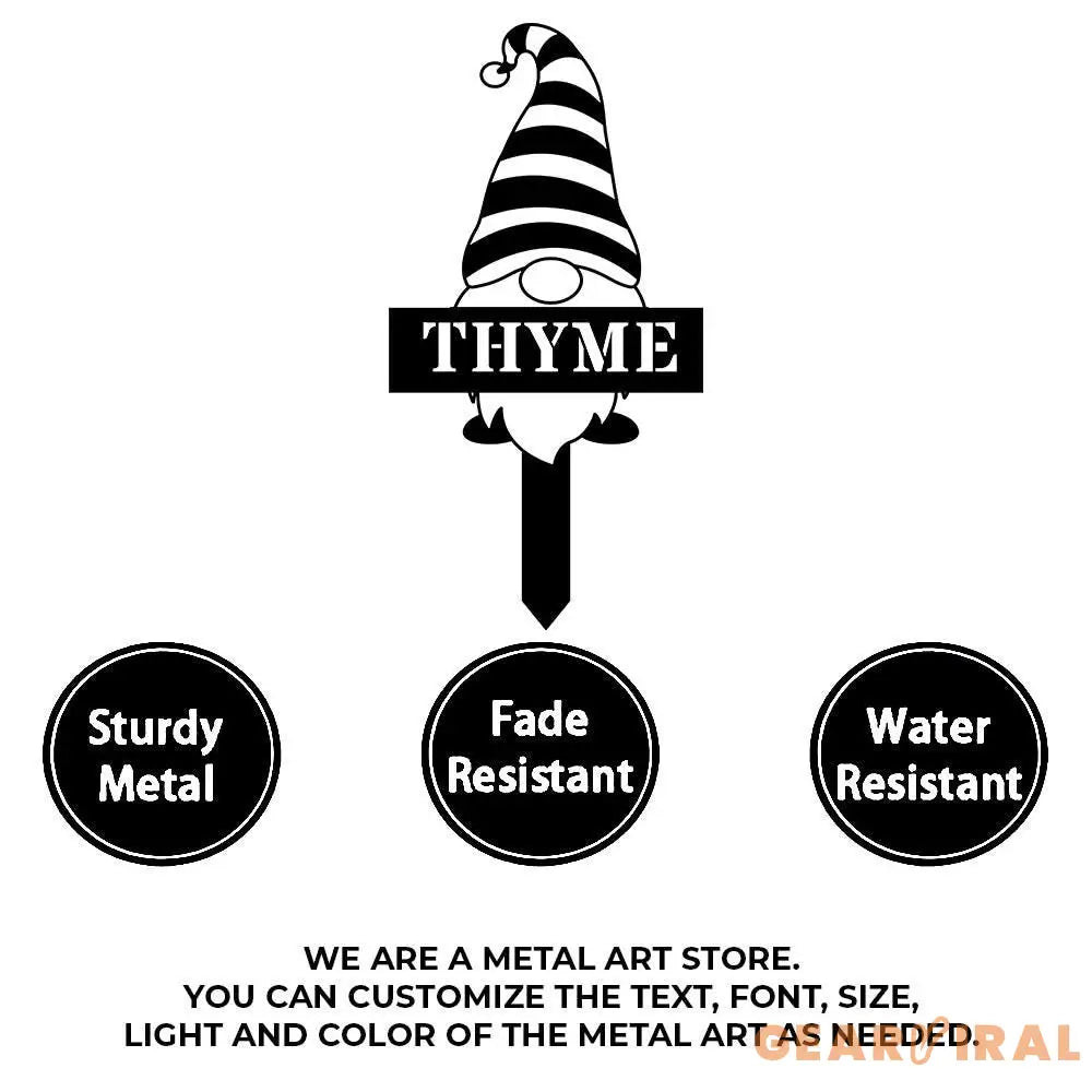 Welcome Garden Gnomes Custom Name Gartenschilder Garden Metal Stake Personalized Name Yard Sign Outdoor Door Garden