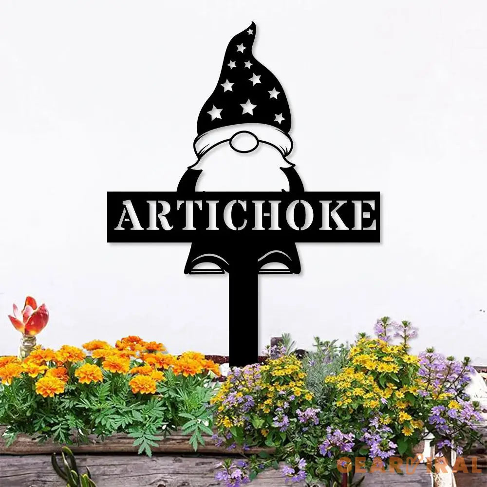Welcome Garden Gnomes Custom Name Gartenschilder Garden Metal Stake Personalized Name Yard Sign Outdoor Door Garden