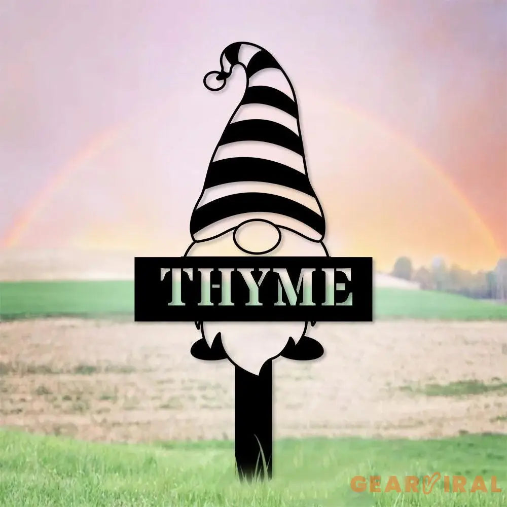 Welcome Garden Gnomes Custom Name Gartenschilder Garden Metal Stake Personalized Name Yard Sign Outdoor Door Garden