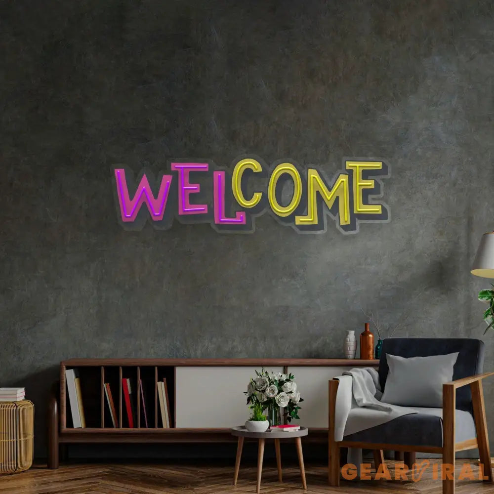 Welcome LED Neon Sign Light Pop Art