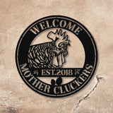 Welcome Mother Cluckers Wall Art LED Light, Welcome Metal Sign, Outdoor Sign, Farmhouse Gift - Gearviral