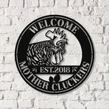 Welcome Mother Cluckers Wall Art LED Light, Welcome Metal Sign, Outdoor Sign, Farmhouse Gift - Gearviral
