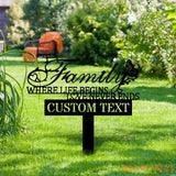 Welcome To My Family Garden Metal Stake Personalized Name Yard Sign Outdoor Door Garden Decor Metal Sign Gift for