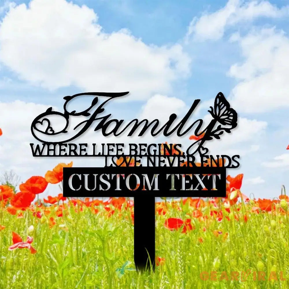 Welcome To My Family Garden Metal Stake Personalized Name Yard Sign Outdoor Door Garden Decor Metal Sign Gift for