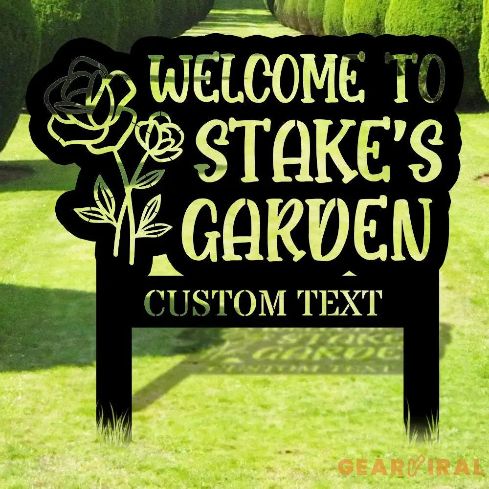 Welcome To My Garden Metal Stake Personalized Family Name Yard Sign Outdoor Door Garden Decor Garden Art Gift for