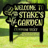 Welcome To My Garden Metal Stake Personalized Family Name Yard Sign Outdoor Door Garden Decor Garden Art Gift for