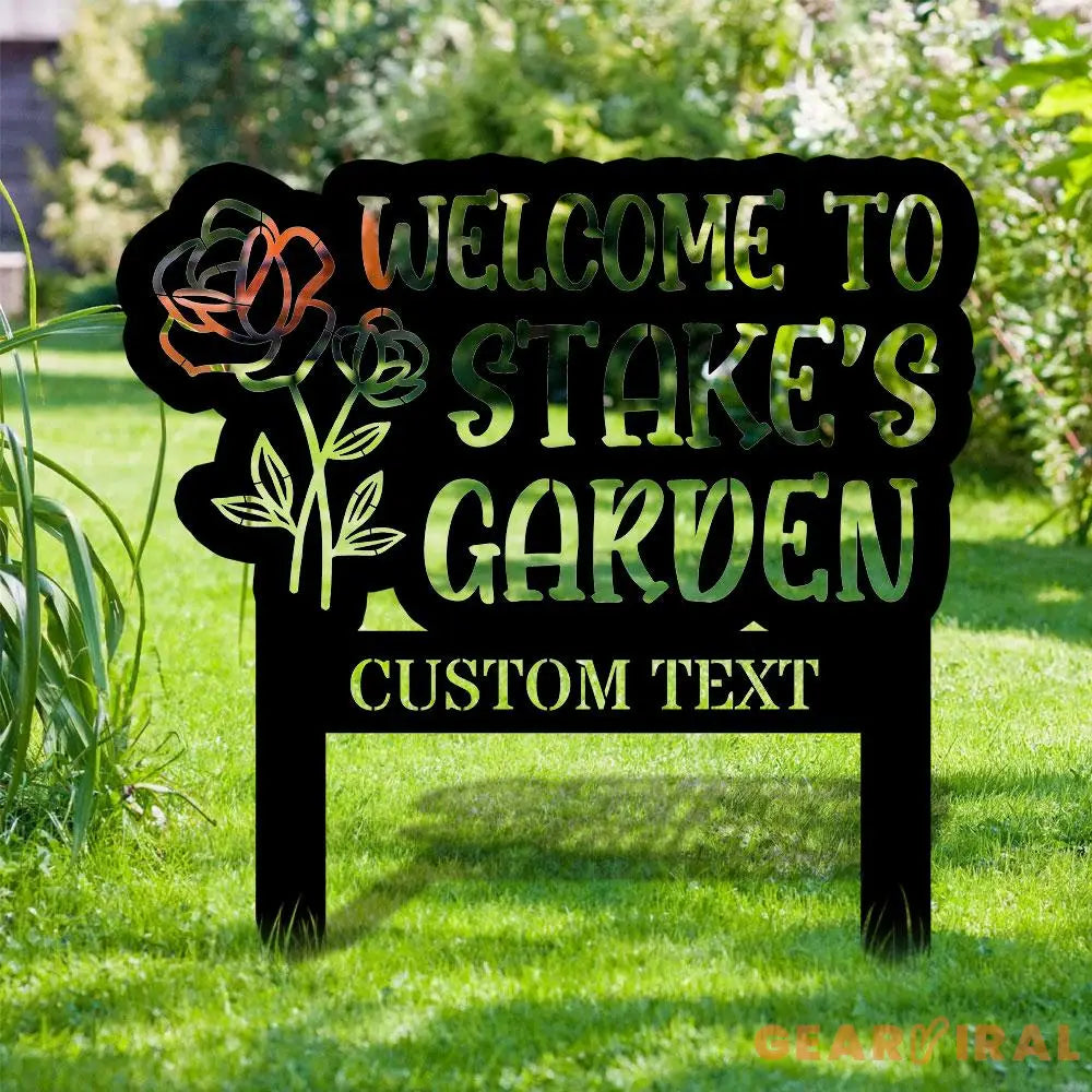 Welcome To My Garden Metal Stake Personalized Family Name Yard Sign Outdoor Door Garden Decor Garden Art Gift for