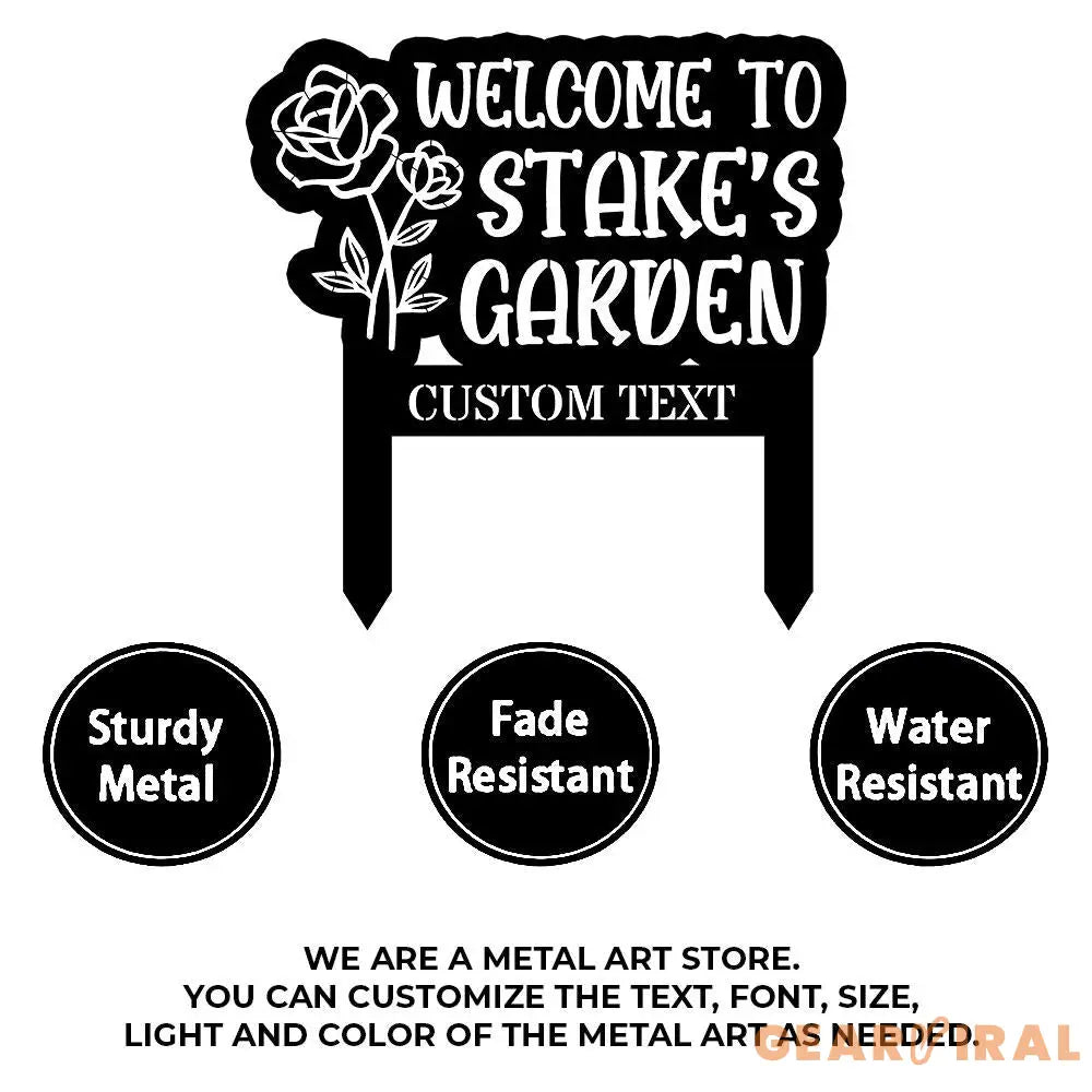 Welcome To My Garden Metal Stake Personalized Family Name Yard Sign Outdoor Door Garden Decor Garden Art Gift for