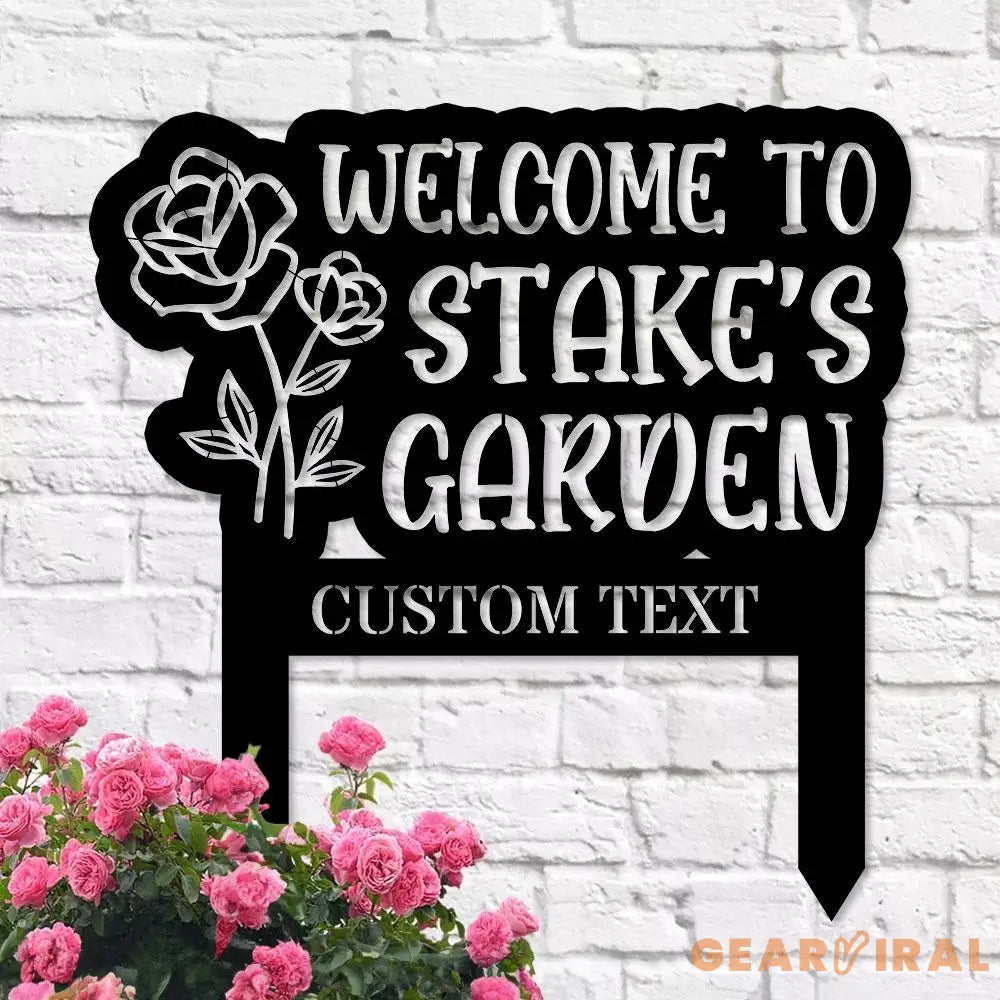 Welcome To My Garden Metal Stake Personalized Family Name Yard Sign Outdoor Door Garden Decor Garden Art Gift for