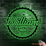 Welcome To Our Carter Patio Family Name Metal LED Sign - Custom Carter Patio Wall Hanging - Carter Patio Decor