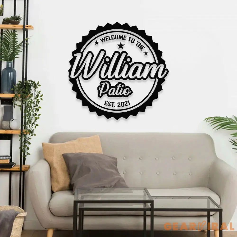 Welcome To Our Carter Patio Family Name Metal LED Sign - Custom Carter Patio Wall Hanging - Carter Patio Decor