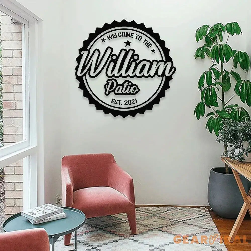 Welcome To Our Carter Patio Family Name Metal LED Sign - Custom Carter Patio Wall Hanging - Carter Patio Decor