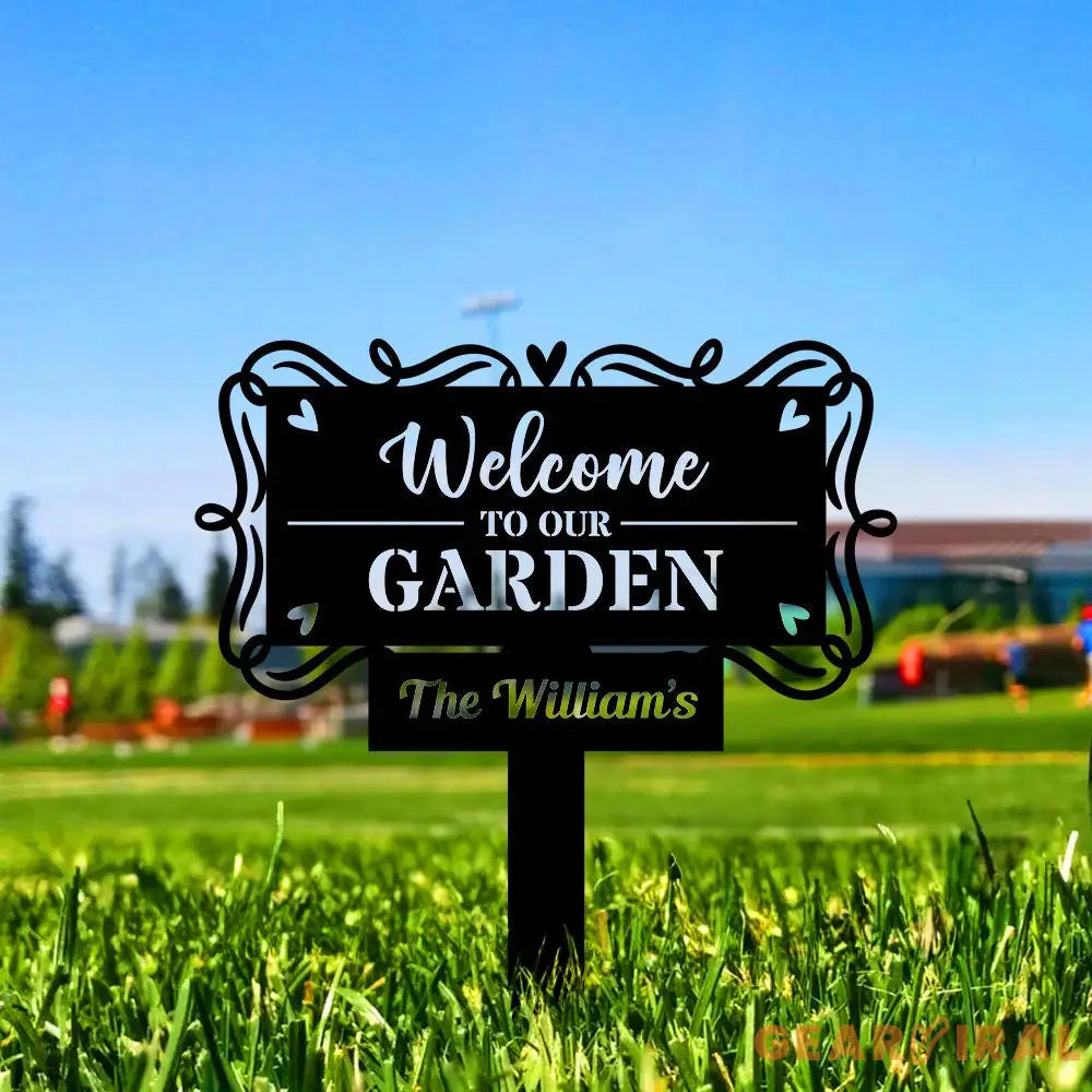 Welcome to our Garden Custom Metal Sign - Garden Decor - Garden Metal Sign With Love | Personalize Garden Metal Sign