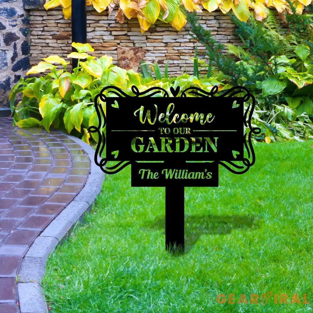 Welcome to our Garden Custom Metal Sign - Garden Decor - Garden Metal Sign With Love | Personalize Garden Metal Sign