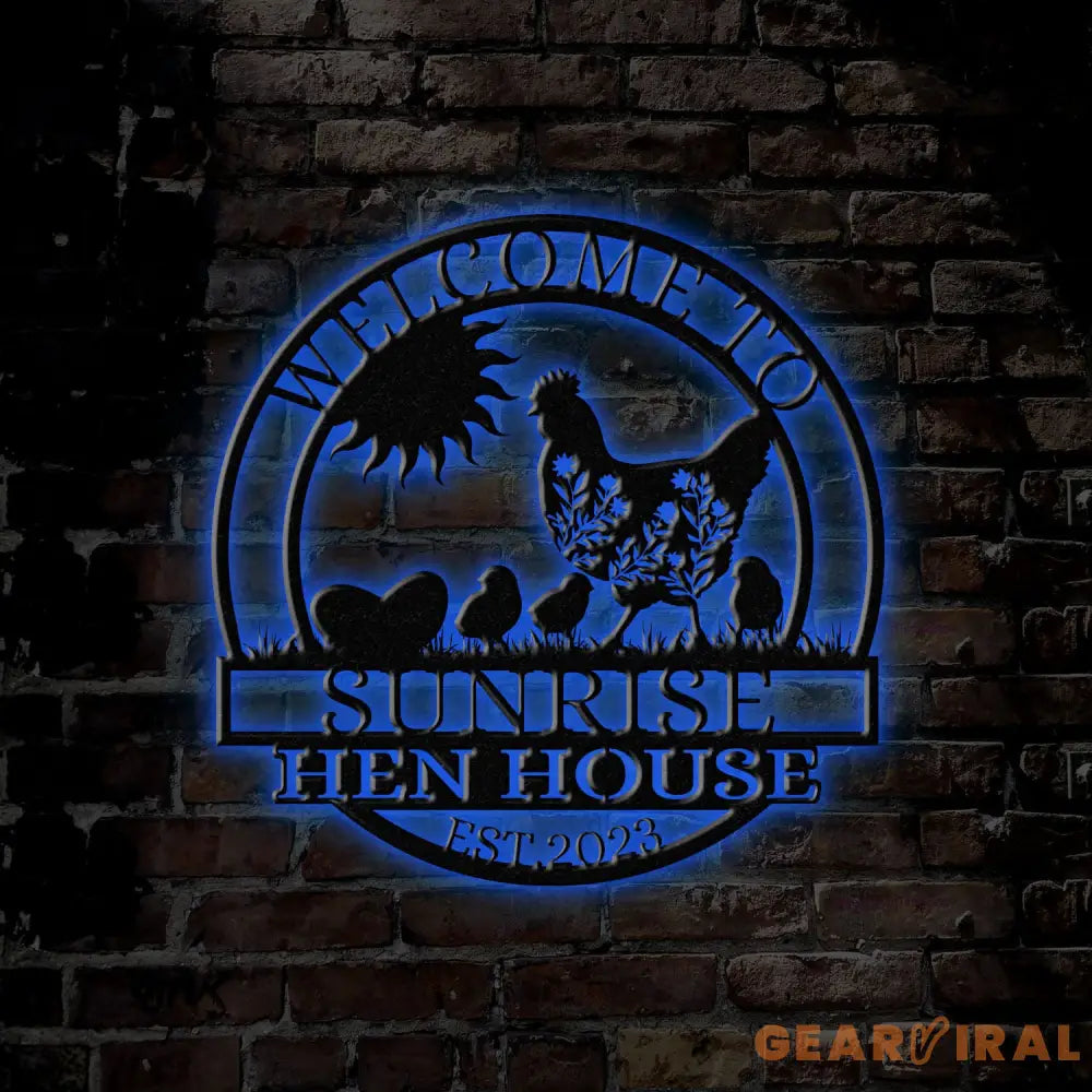 Welcome To Sunrise Hen House Sign Personalized Chicken Farm Sign Family Name Metal Sign for Farm House Our Little Coop