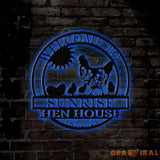 Welcome To Sunrise Hen House Sign Personalized Chicken Farm Sign Family Name Metal Sign for Farm House Our Little Coop