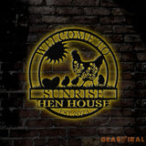 Welcome To Sunrise Hen House Sign Personalized Chicken Farm Sign Family Name Metal Sign for Farm House Our Little Coop