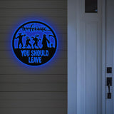 Welcome You Should Leave Horror Halloween Led Metal Sign Home Decor, Halloween Sign, Welcome Sign Halloween Gift Idea, Housewarming Gift