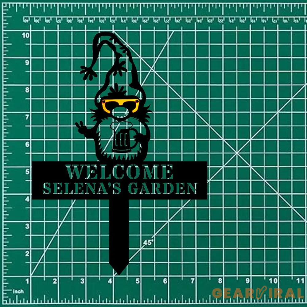Welome Garden Gnomes Gartenschilder Garden Metal Stake Personalized Family Name Yard Sign Outdoor Door Garden Decor